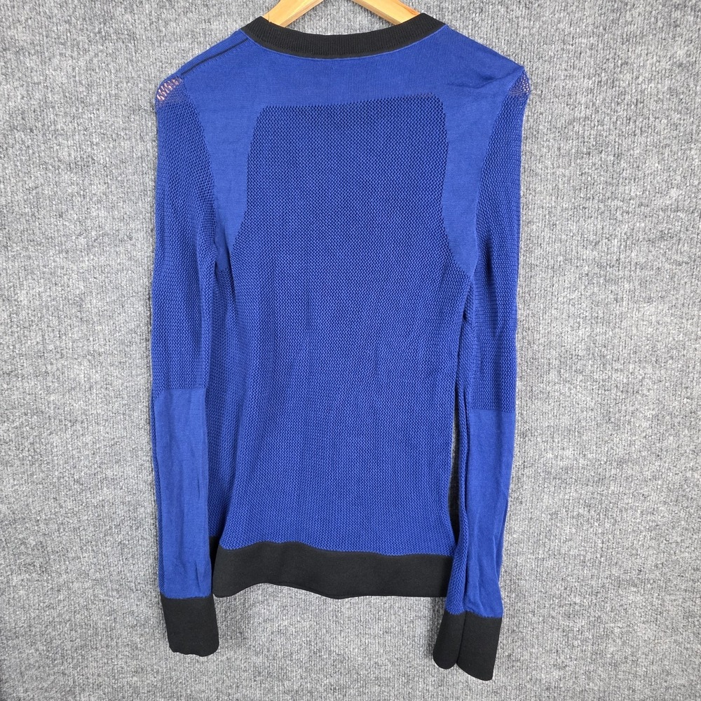 Rag & Bone Sweater Womens S Cobalt Blue Black Sheer Mesh Knit pullover Top Shirt - Picture 5 of 10